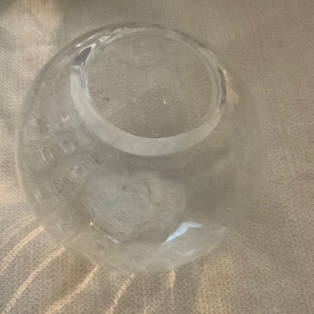 Elegant Clear Glass Decorative Rose Bowl 6 3/4 inch